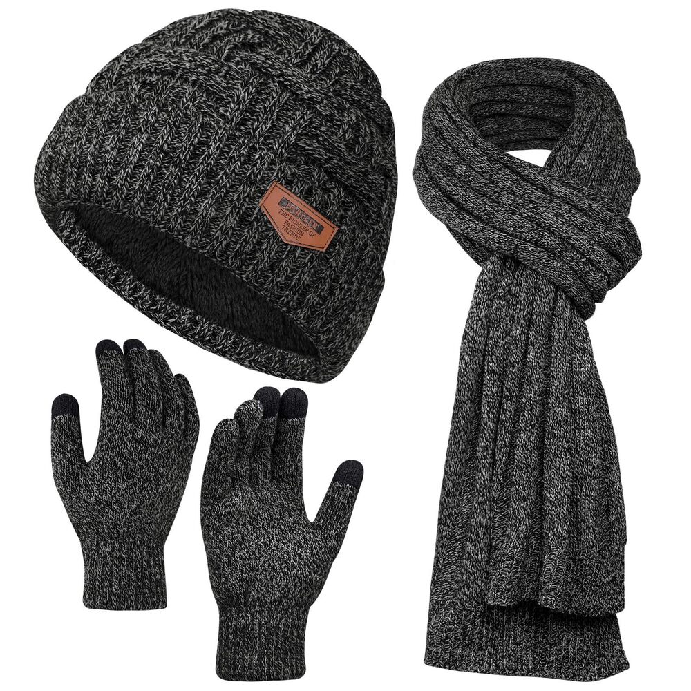 2612 Winter Hats Scarf with Touchscreen Gloves Warm Long Scaves and Skull